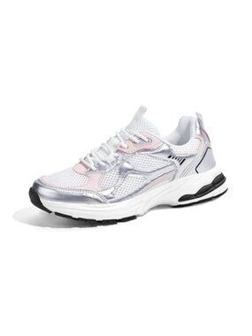 Platform Athletic Walking Sneakers Chunky Mesh Lace-Up Gym Shoes